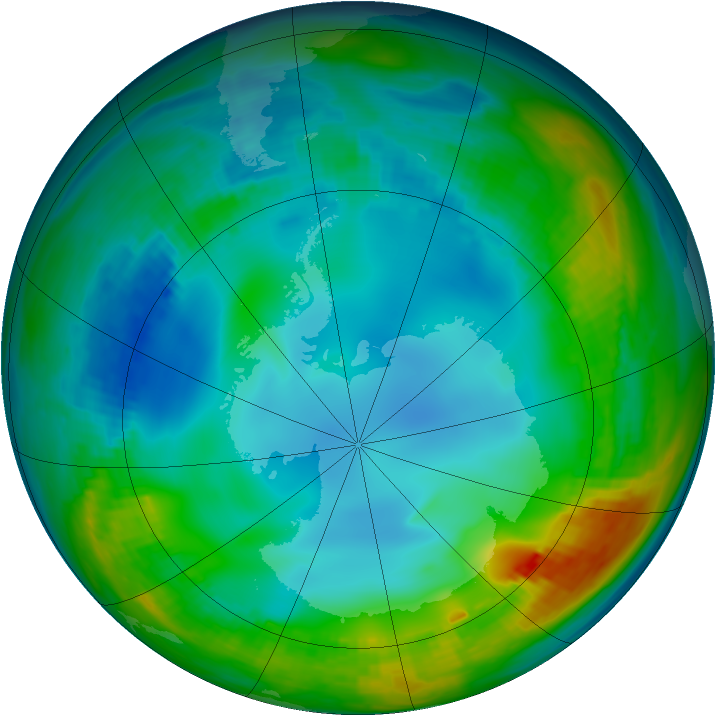 Antarctic ozone map for 30 May 1984